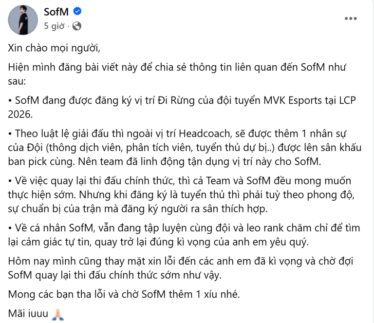 Tiếp tục xuất hiện trong vai trò cấm chọn, SofM lên tiếng sau khi khiến cộng đồng tranh cãi_69858cfc32142.png